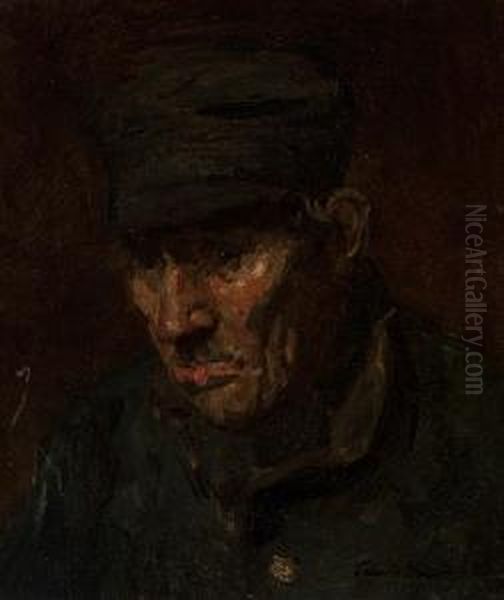 Study Of A Farmer Oil Painting by Floris Verster