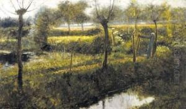 Landschap Oil Painting by Theodoor Verstraete