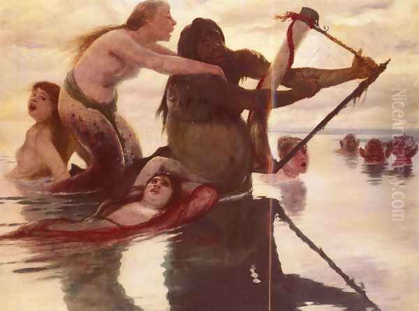 Im Meere (In the Sea) Oil Painting by Arnold Bocklin