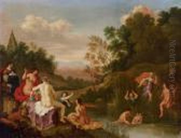 Die Auffindung Moses Oil Painting by Daniel Vertangen