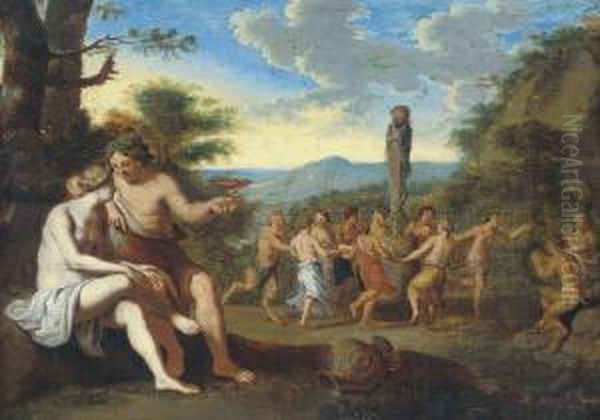 A Bacchanal Oil Painting by Daniel Vertangen