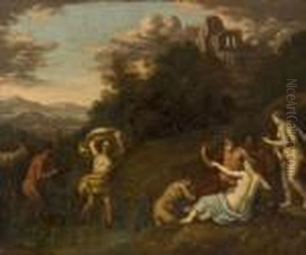 Pan Et Syrinx Oil Painting by Daniel Vertangen