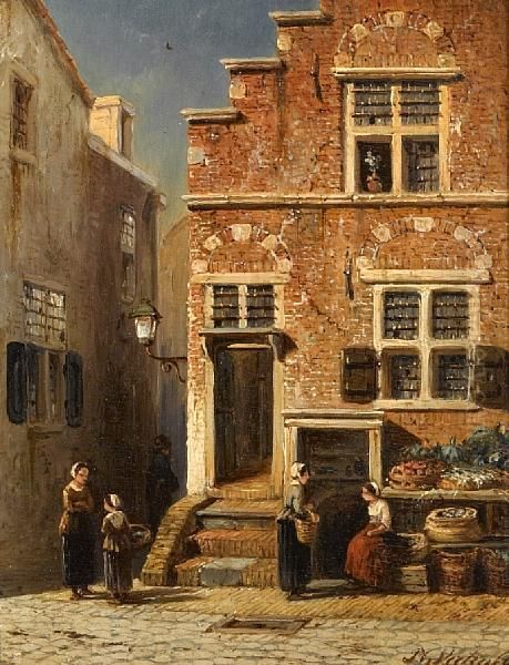 The Market Day Oil Painting by Pieter Gerard Vertin