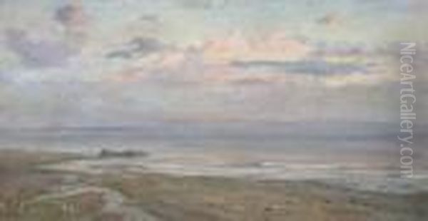 Spiaggia Oil Painting by Achille Vertunni