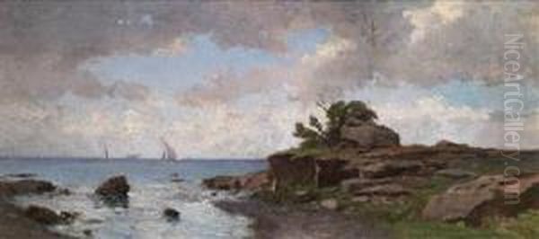 Coastallandscape Oil Painting by Achille Vertunni