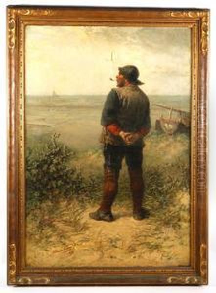 Seaman At The Shore Oil Painting by Elchanon Verveer