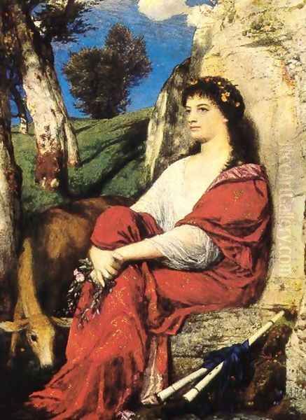 Euterpe, 1872 Oil Painting by Arnold Bocklin