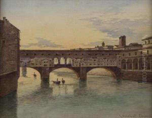 Firenze, Il Ponte Vecchio Oil Painting by Joannes Josephus Vervloet