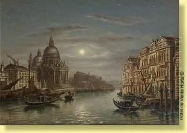 Vue De Venise Au Crepuscule Oil Painting by Victor Vervloet