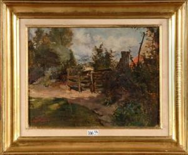 Chemin De Village Oil Painting by Alfred Jacques Verwee