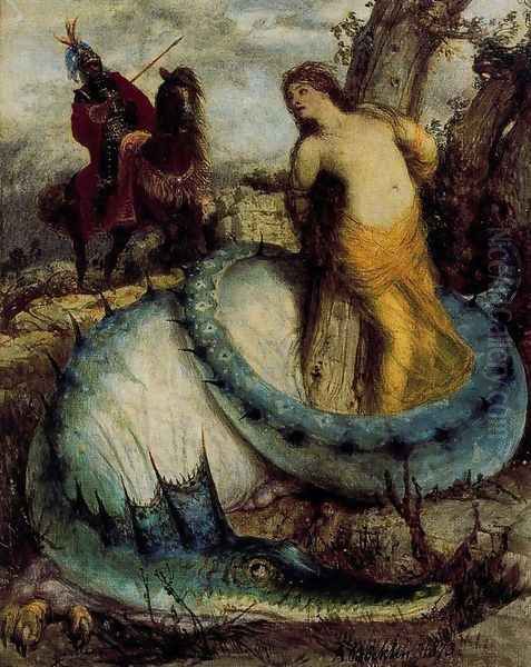 Angélique and the dragon Oil Painting by Arnold Bocklin