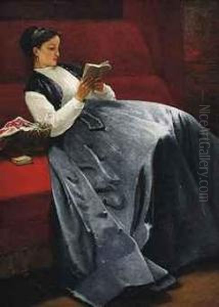 An Afternoon Read Oil Painting by Louis Charles Verwee