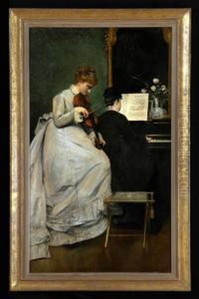 Gil Blas Duet Oil Painting by Louis Charles Verwee