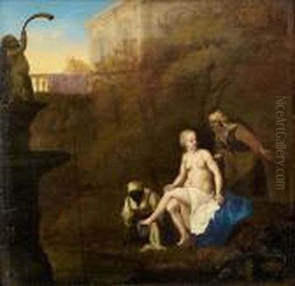 David And Bathsheba Oil Painting by Francois Verwilt