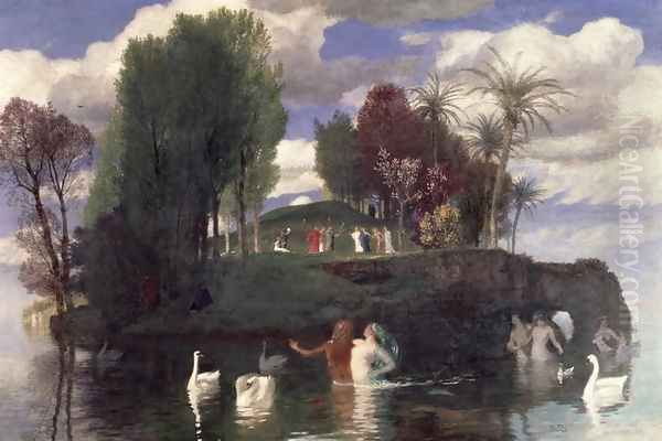 The Island of the Living, 1888 Oil Painting by Arnold Bocklin