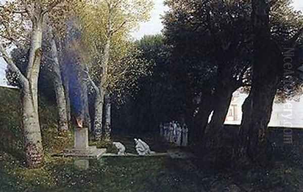 The Sacred Grove Oil Painting by Arnold Bocklin