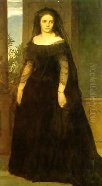 Bildnis der Tragodin Fanny Janouschek 1861 Oil Painting by Arnold Bocklin