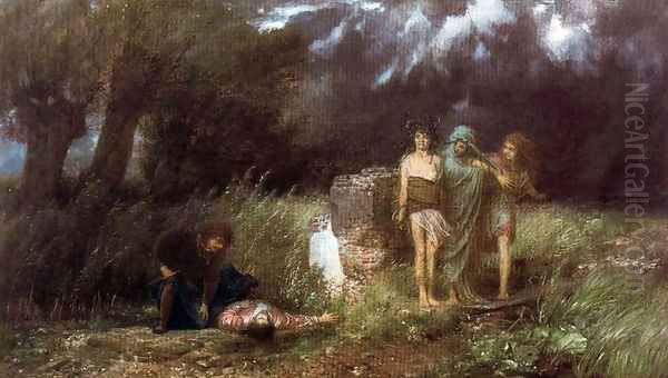 Assassin pursued by the furies Oil Painting by Arnold Bocklin