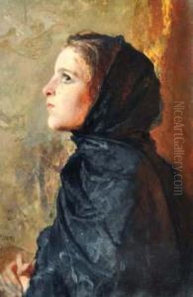 Profilo Di Donna Oil Painting by Paolo Vetri