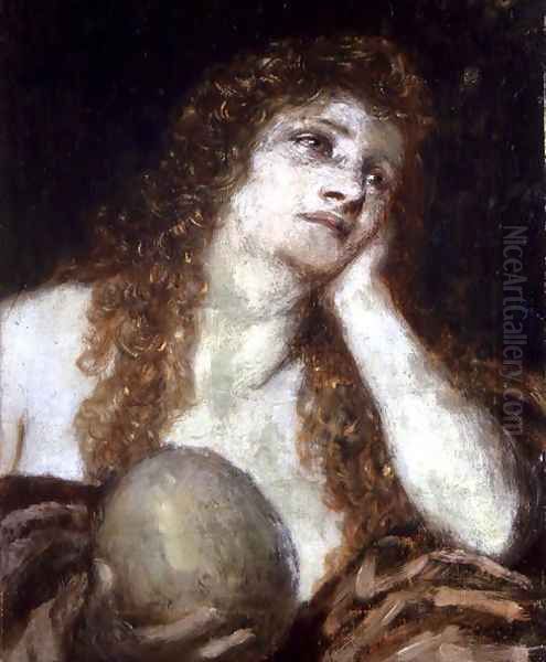 The Penitent Mary Magdalene, 1873 Oil Painting by Arnold Bocklin