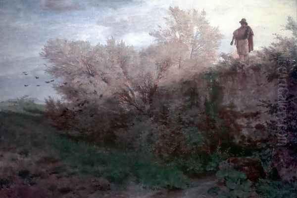 The piper Oil Painting by Arnold Bocklin