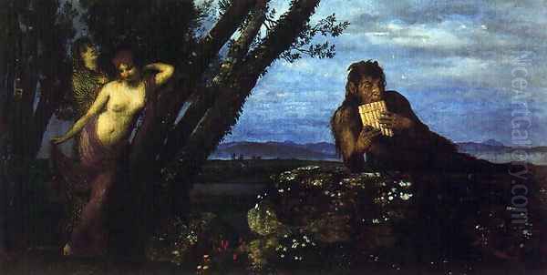 Spring Evening Oil Painting by Arnold Bocklin