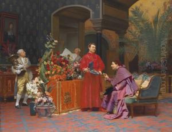 Le Fete Du Cardinal Oil Painting by Jehan Georges Vibert