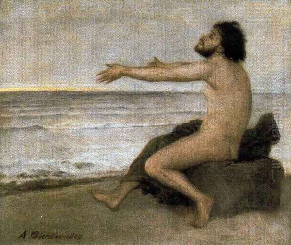 Ulysses by the sea Oil Painting by Arnold Bocklin