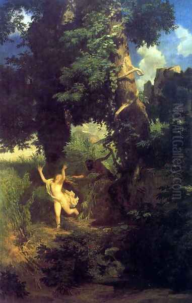 Syrinx fleeing the onslaught of Pan Oil Painting by Arnold Bocklin