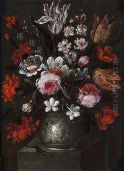 Nature Morte Con Vasi Di Fiori Oil Painting by Vicenzino