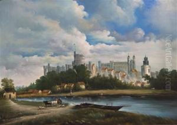 Windsor Castle Oil Painting by Alfred Vickers