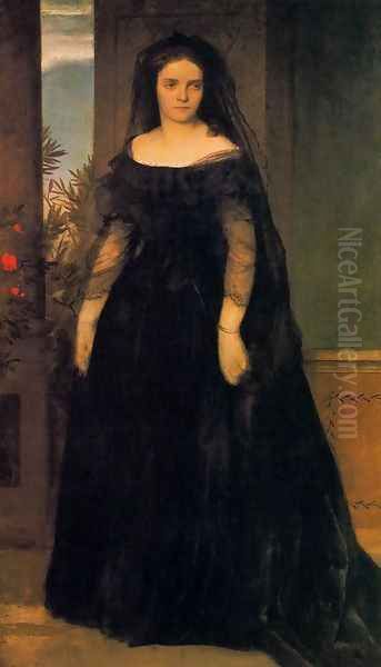 Portrait of the actress Fanny Janauscher Oil Painting by Arnold Bocklin