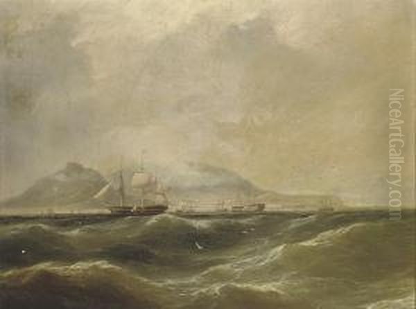 Shipping In Table Bay Oil Painting by Alfred G., H., Or Sr Vickers