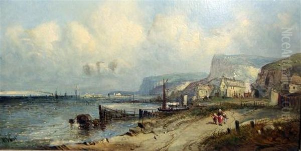 Tregieth Bay, Cornwall Oil Painting by A.H. Vickers