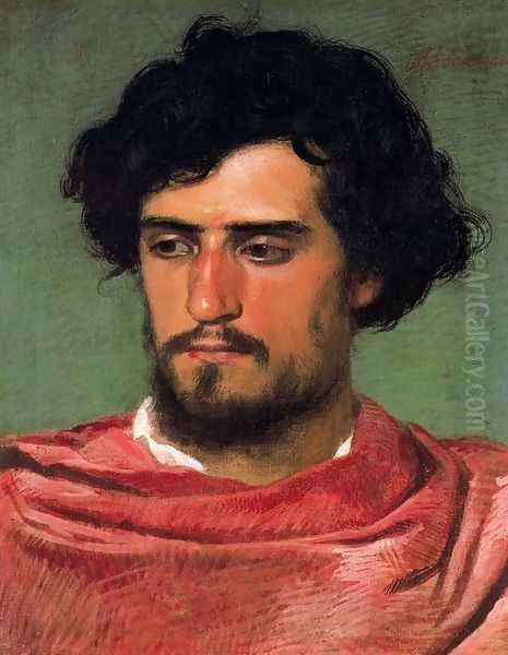 Portrait of a young Roman Oil Painting by Arnold Bocklin