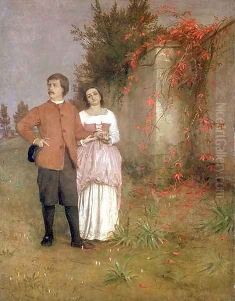 The artist and his wife Oil Painting by Arnold Bocklin