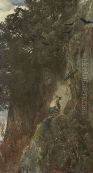 The hermit Oil Painting by Arnold Bocklin