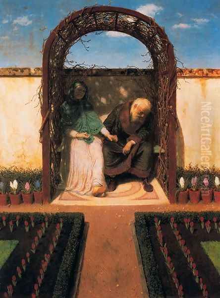 Under the alcove Oil Painting by Arnold Bocklin