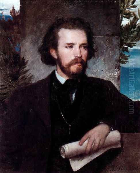 Portrait of singer Karl Wallenreiter Oil Painting by Arnold Bocklin