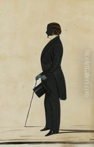 A Silhouette Of A Gentleman Oil Painting by Royal Victoria Gallery