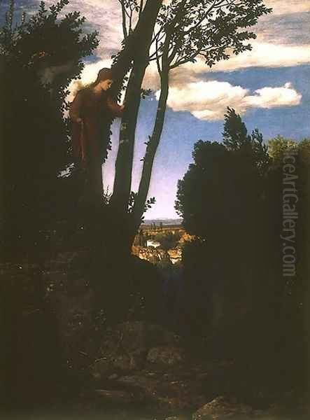 Landscape character in the vicinity of Florence Oil Painting by Arnold Bocklin