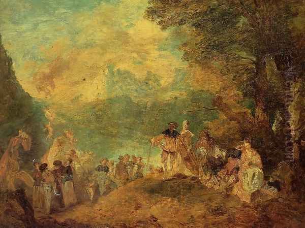 The Pilgrimage to Cythera (after Watteau) Oil Painting by Eugene Boudin