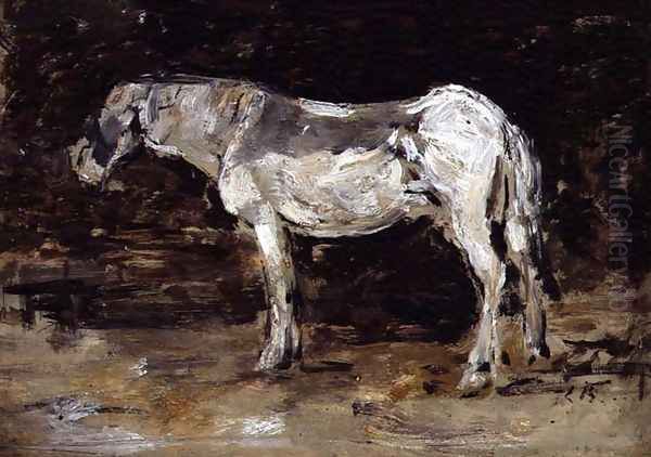 The White Horse c.1885-90 Oil Painting by Eugene Boudin