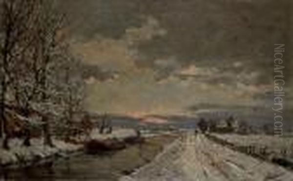 Paysage De Neige Oil Painting by Bernard, Ben Viegers