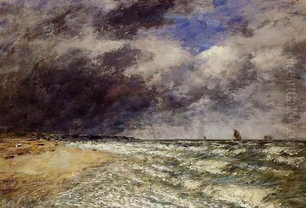 A Squall from Northwest Oil Painting by Eugene Boudin