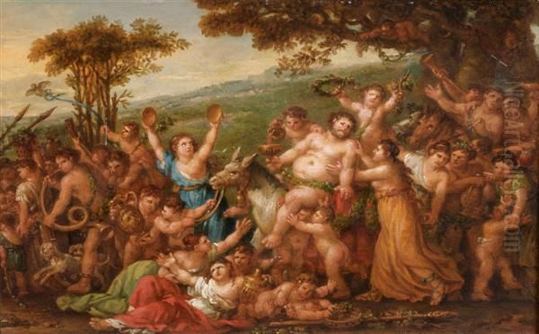 Le Triomphe De Bacchus Oil Painting by Joseph-Marie Vien