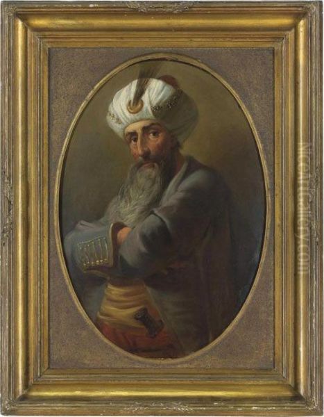 An Ottoman Official Oil Painting by Joseph-Marie Vien