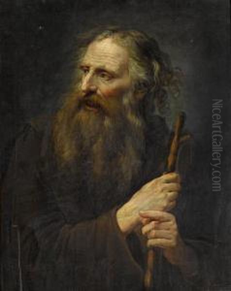 A Hermit Oil Painting by Joseph-Marie Vien