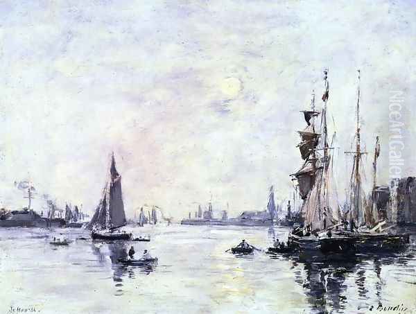 Le Havre, l'Avant-Port I Oil Painting by Eugene Boudin