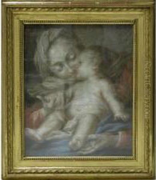 La Vierge A L Enfant Oil Painting by Daniel Vierge